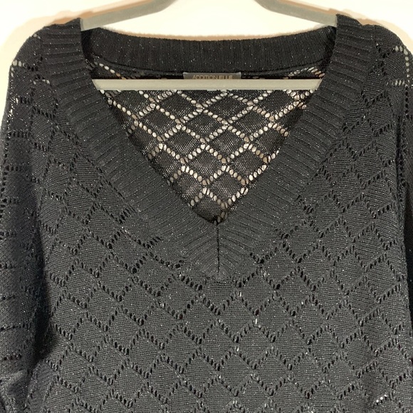 Addition Elle Black Sparkly Knit Sweater Top - Picture 2 of 7